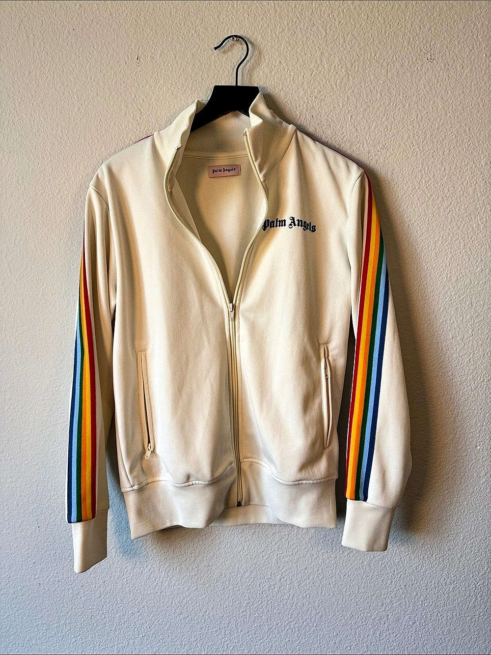 Palm Angels Rainbow Track Jacket White Size Medium